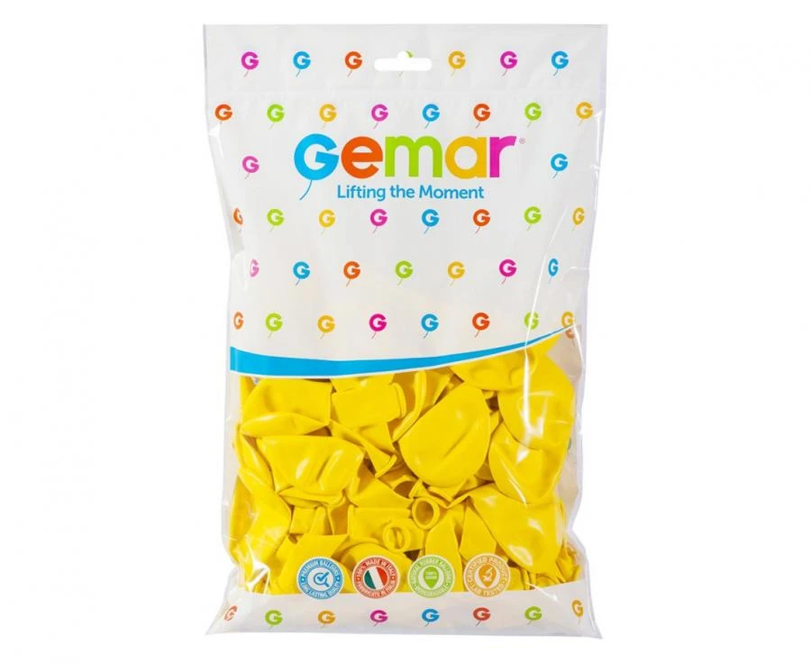 imagine-Set 100 baloane latex Gemar galben deschis