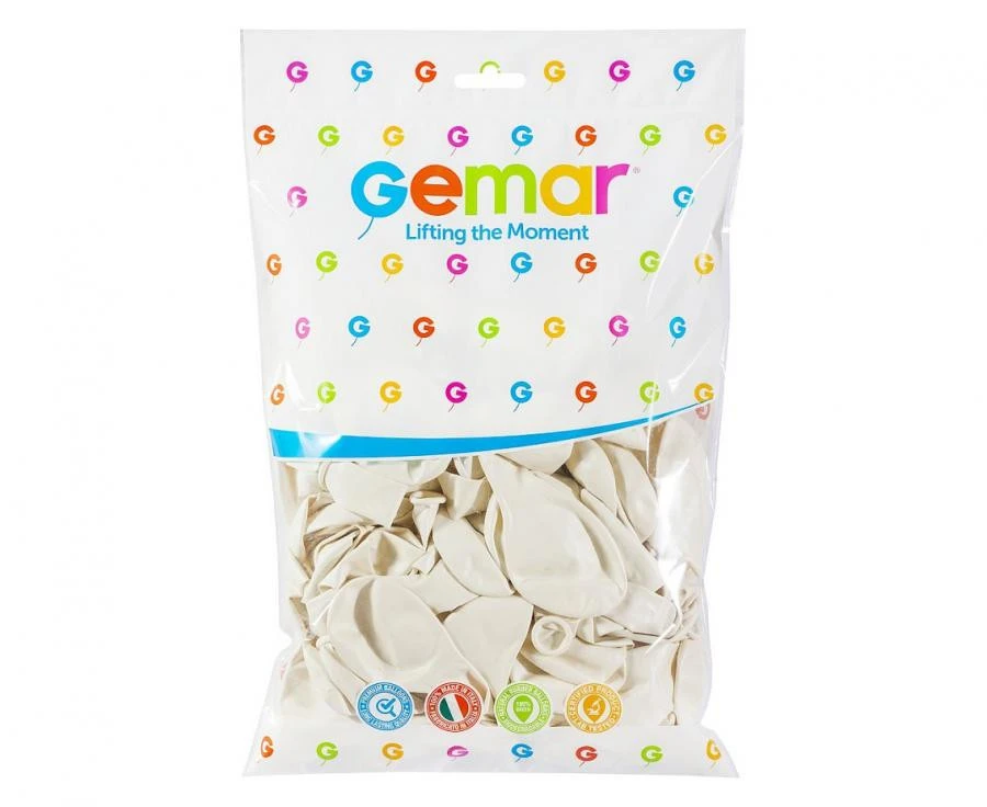 imagine-Set 100 baloane latex Gemar alb perlat