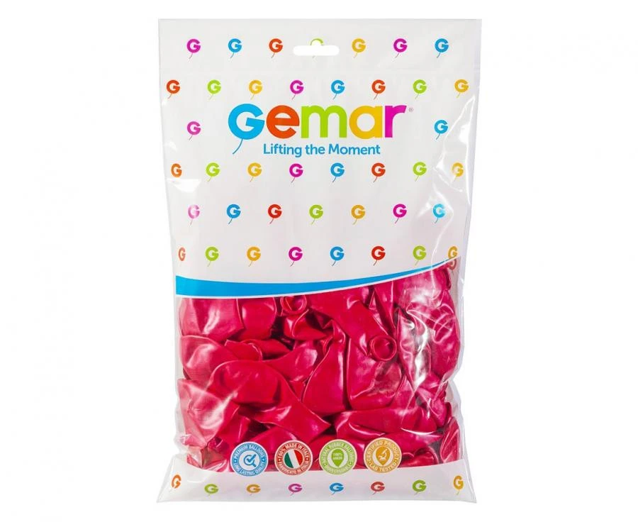imagine-Set 100 baloane latex Gemar rosu metalic