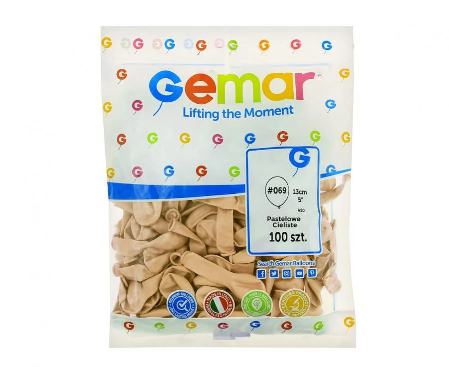 imagine-Set 100 baloane latex Gemar crem 13 cm