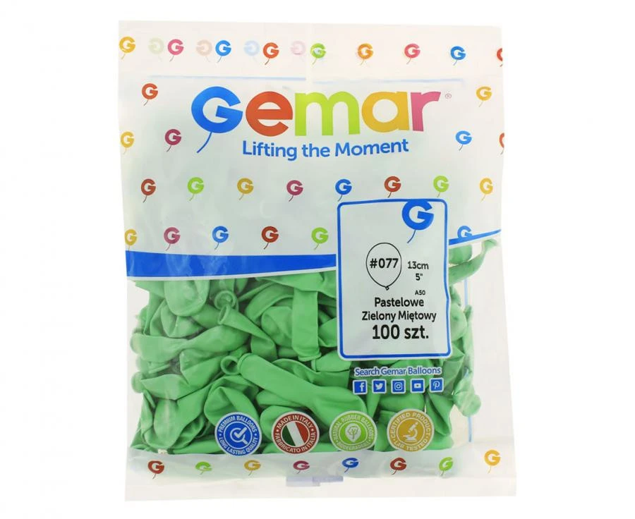 imagine-Set 100 baloane latex Gemar menta 13 cm