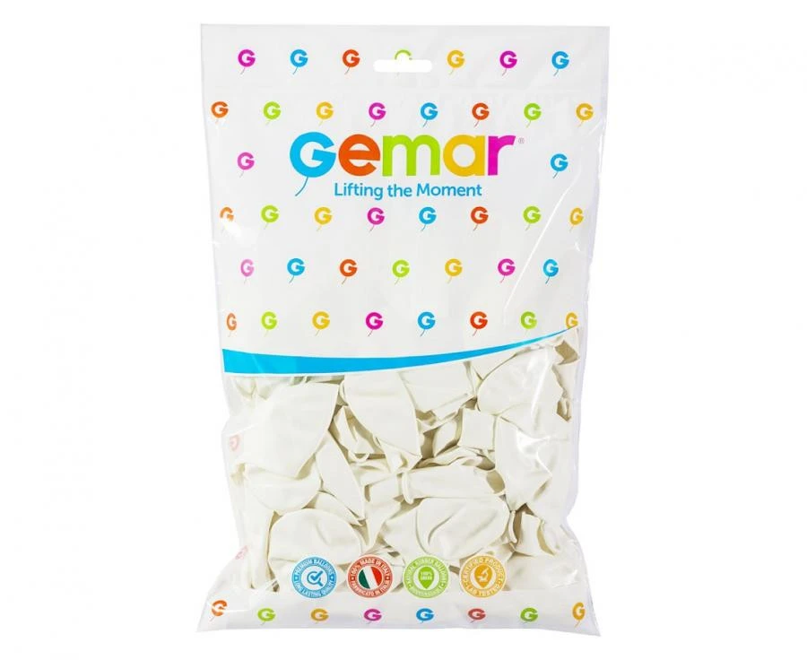 imagine-Set 100 baloane latex 30 cm Gemar albe