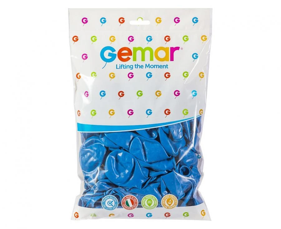 imagine-Set 100 baloane latex 30 cm Gemar albastru inchis