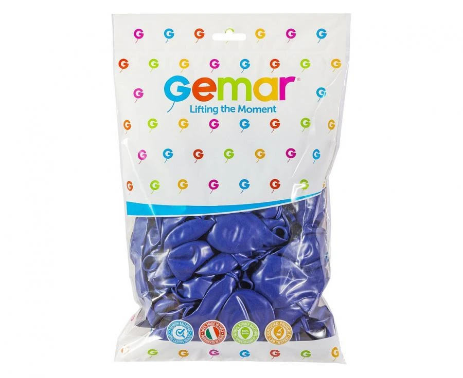 imagine-Set 100 baloane latex 30 cm Gemar albastru cerneala