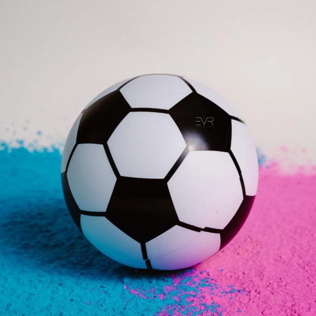 imagine-Minge fotbal Gender Reveal Roz
