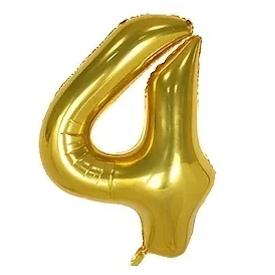 imagine-Balon auriu folie cifra 4 - 100cm