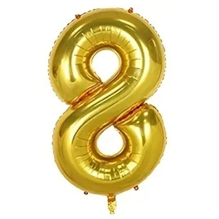 imagine-Balon auriu folie cifra 8 - 100cm