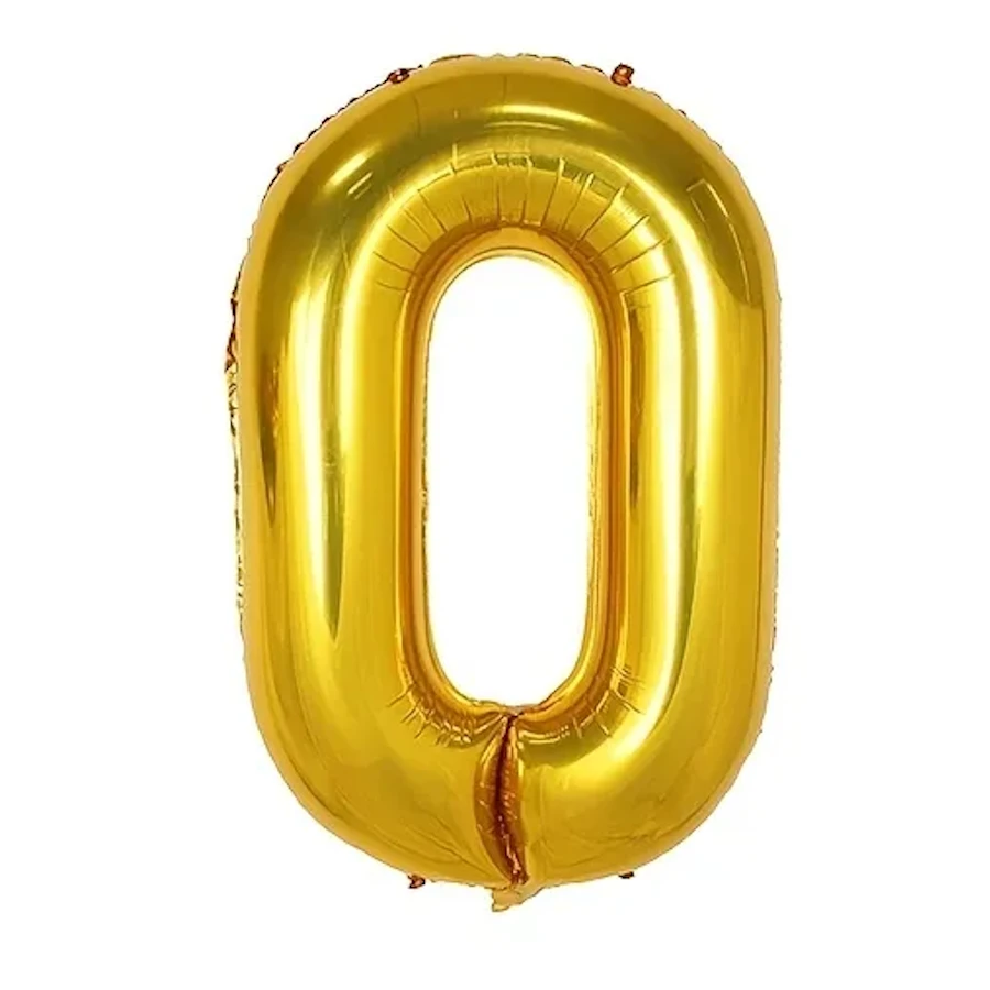 imagine-Balon auriu folie cifra 0 - 35cm