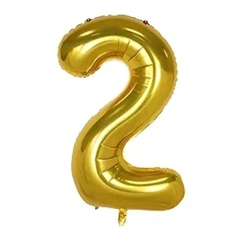 imagine-Balon auriu folie cifra 2 - 35cm