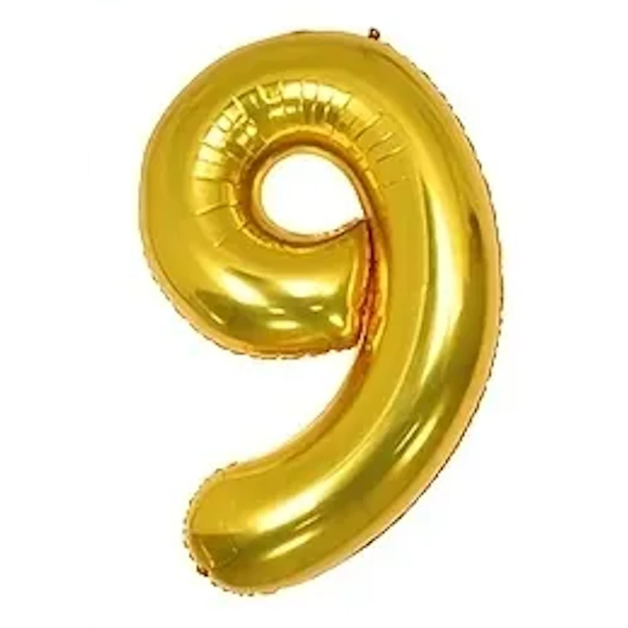 imagine-Balon auriu folie cifra 9 - 35cm