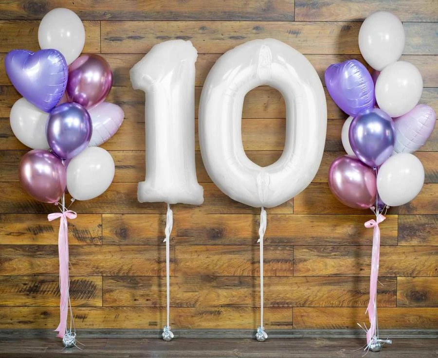 imagine-Balon folie alb perlat cifra O - 92cm