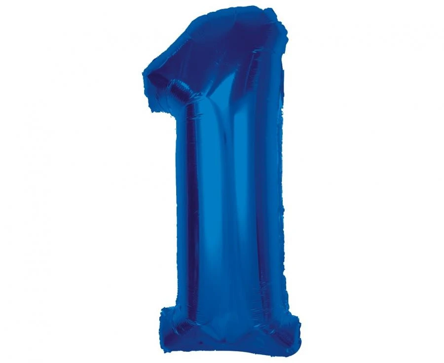 imagine-Balon folie albastru cifra 1 – 92cm