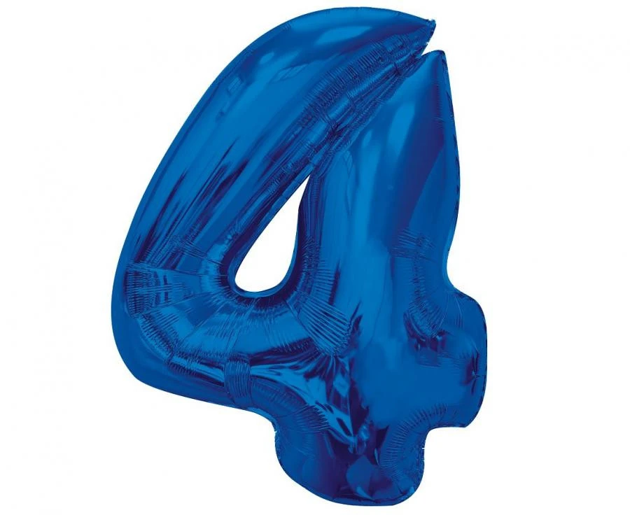 imagine-Balon folie albastru cifra 4 – 92cm