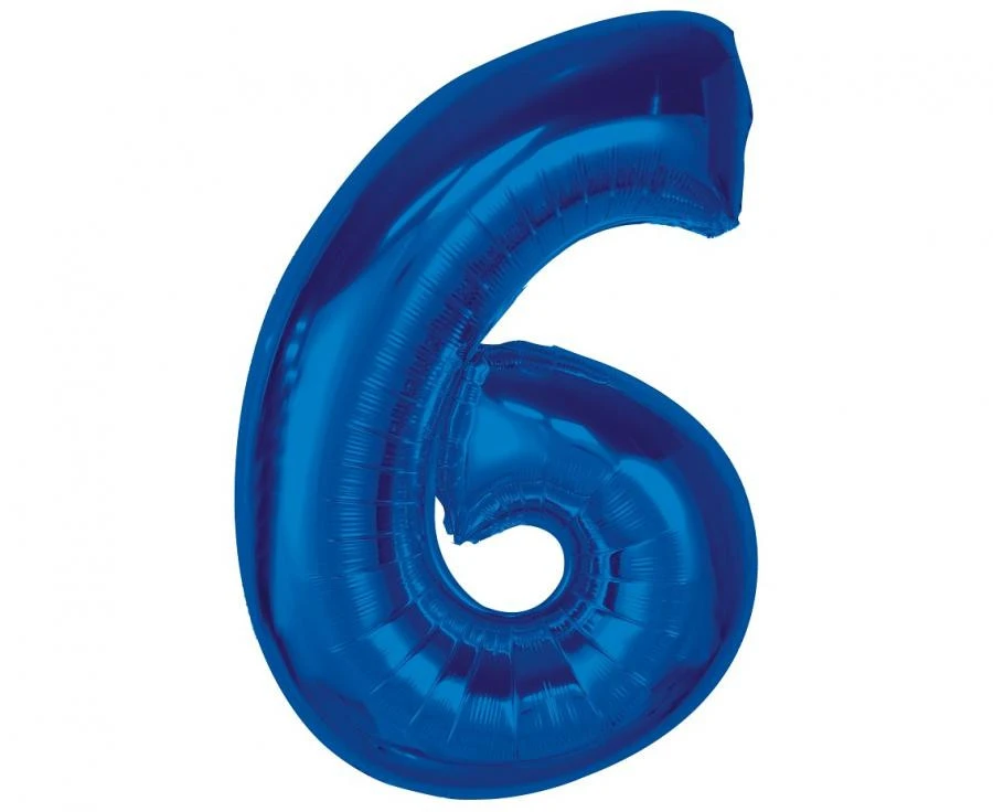 imagine-Balon folie albastru cifra 6 – 92cm