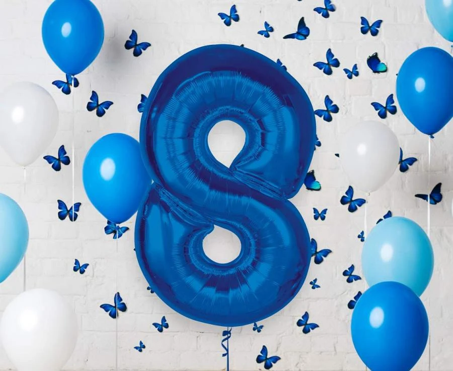 imagine-Balon folie albastru cifra 8 – 92cm