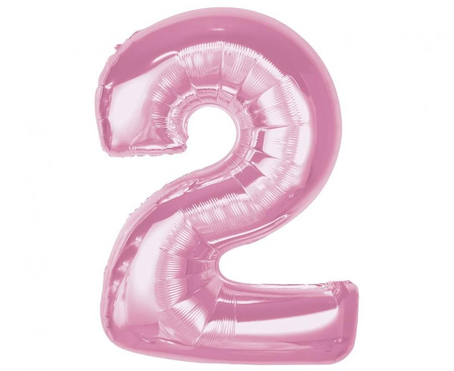 imagine-Balon folie roz cifra 2 – 92cm