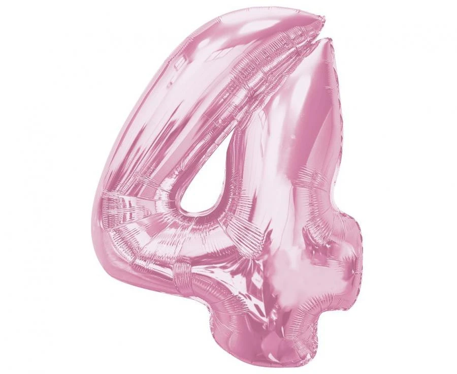 imagine-Balon folie roz cifra 4 – 92cm