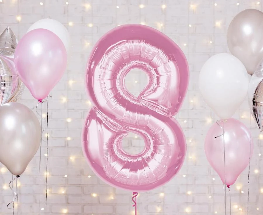 imagine-Balon folie roz cifra 8 – 92cm