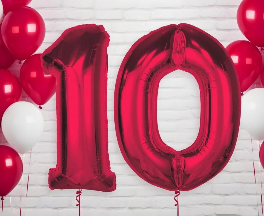 imagine-Balon folie rosu metallic cifra 1 – 92cm