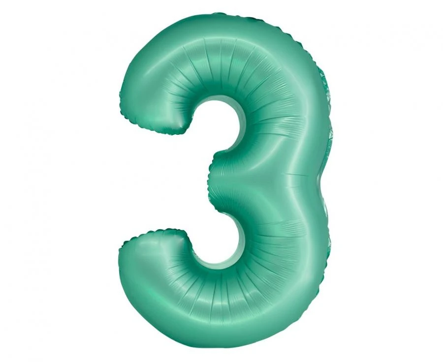 imagine-Balon folie turcoaz cifra 3 – 76cm