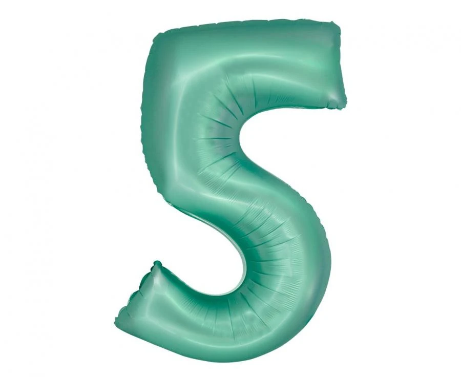 imagine-Balon folie turcoaz cifra 5 – 76cm
