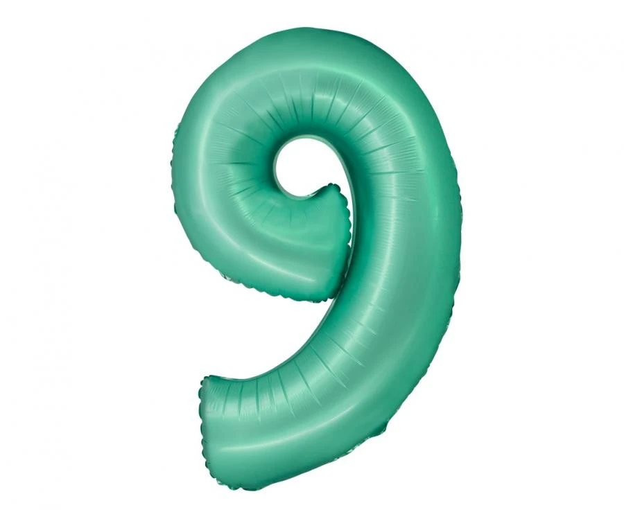 imagine-Balon folie turcoaz cifra 9 – 76cm