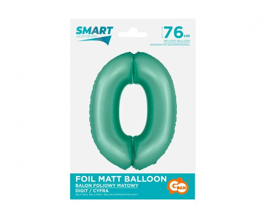 imagine-Balon folie turcoaz cifra 0 – 76cm