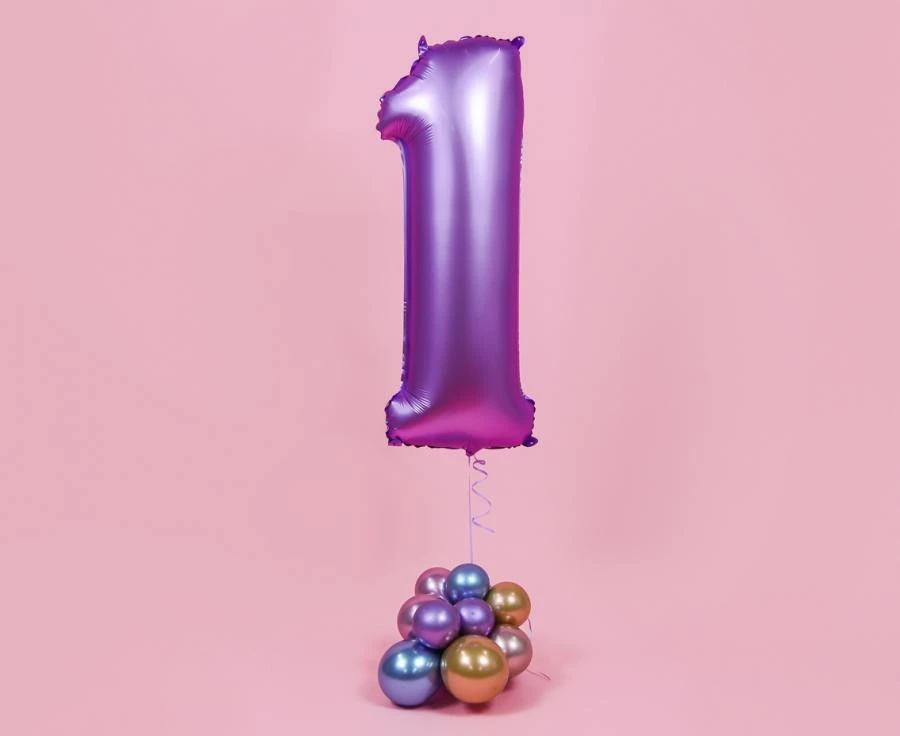 imagine-Balon folie lavanda cifra 1 – 76cm