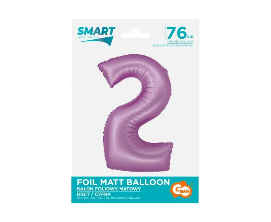 imagine-Balon folie lavanda cifra 2 – 76cm