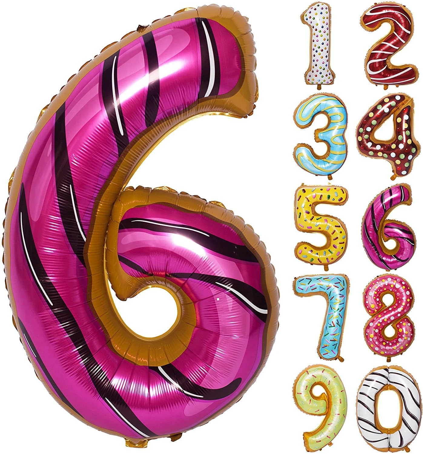 imagine-Balon folie gogoasa cifra 6 – 78cm