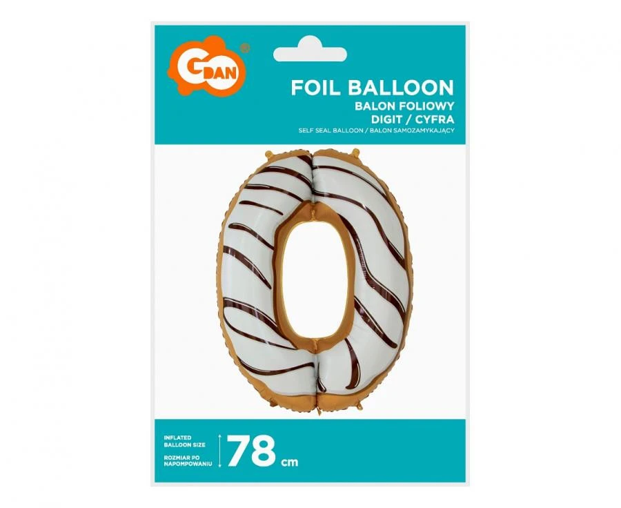 imagine-Balon folie gogoasa cifra 0 – 78cm