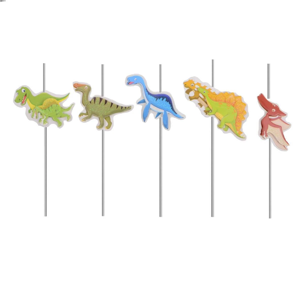 Imaginea produsului Set de 5 paie cu dinozauri