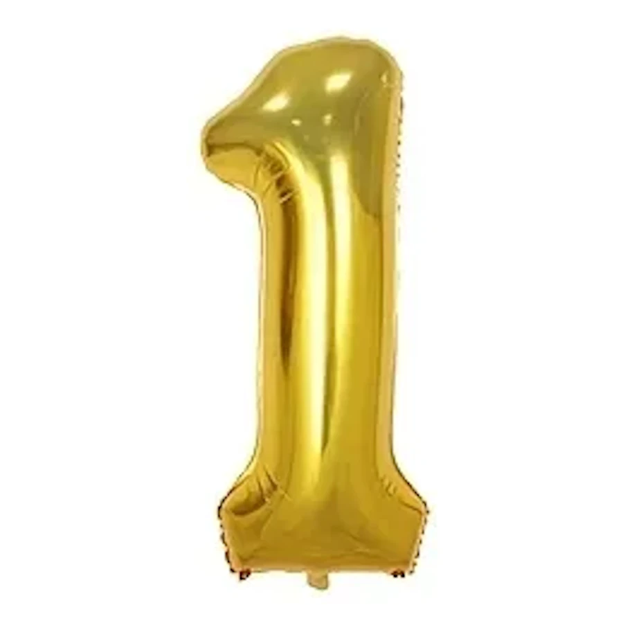 imagine-Balon auriu folie cifra 1 - 100cm