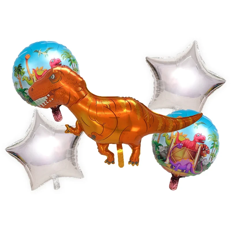 imagine-Set de 5 baloane din folie cu dinozauri