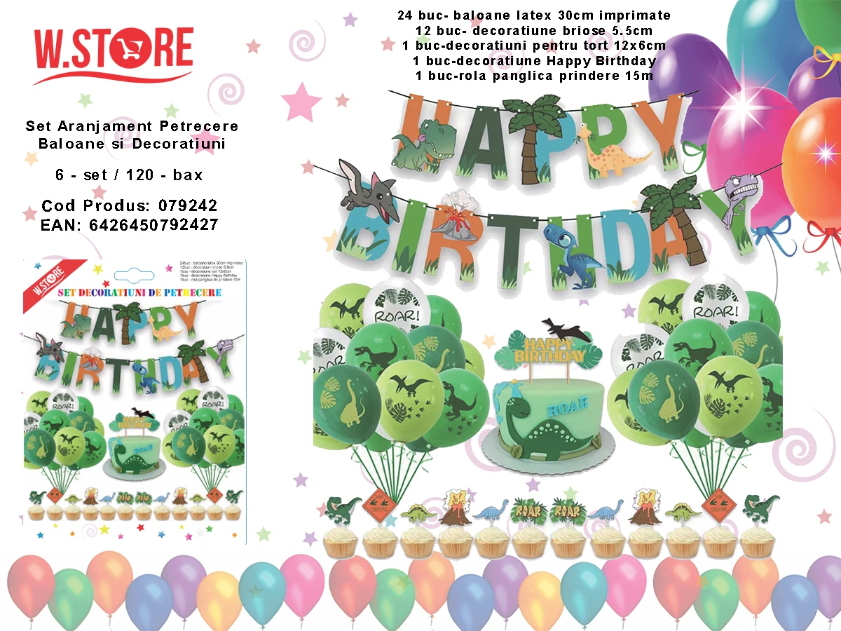 Imaginea produsului Set aranjament petrecere cu dinozauri