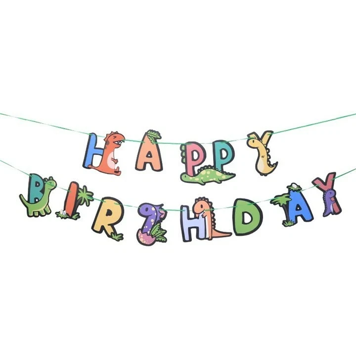 Banner cu dinozauri Happy Birthday
