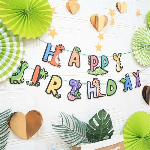 Imaginea produsului Banner cu dinozauri Happy Birthday