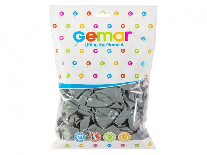 Imaginea produsului Set 100 baloane latex Gemar gri deschis