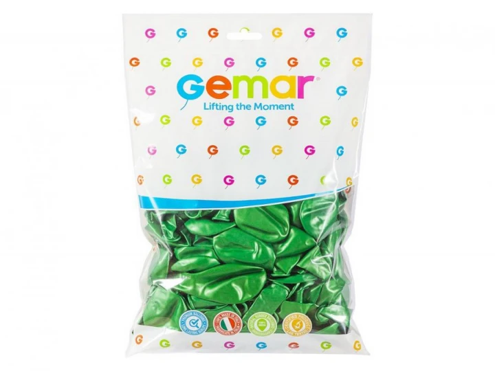 Imaginea produsului Set 100 baloane latex Gemar verde metalizat