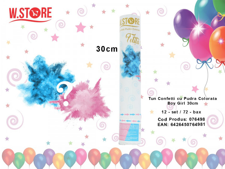 Imaginea produsului TUN CONFETTI PUDRA COLORATA ROZ BOY OR GIRL