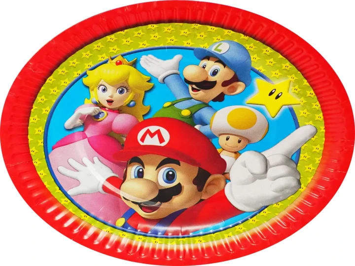 Imaginea produsului Farfurii rotunde Super Mario - set 10 buc