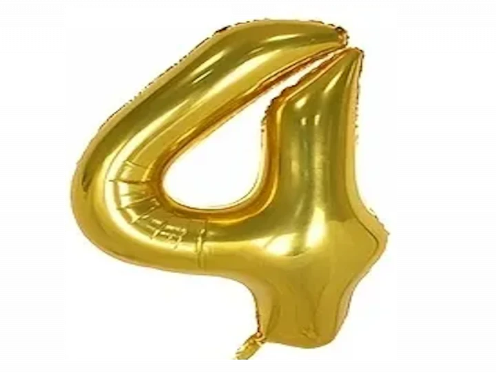 Imaginea produsului Balon auriu folie cifra 4 - 100cm