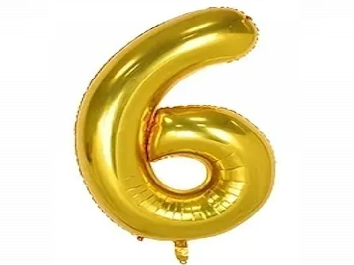 Imaginea produsului Balon auriu folie cifra 6 - 100cm
