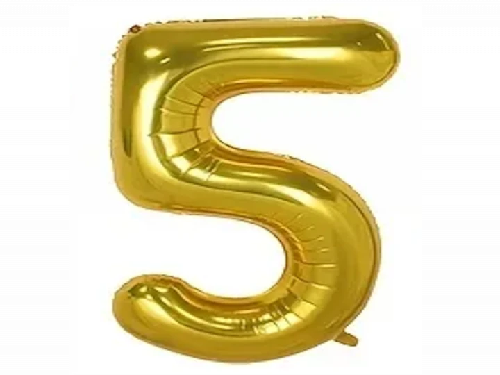 Imaginea produsului Balon auriu folie cifra 5 - 35cm