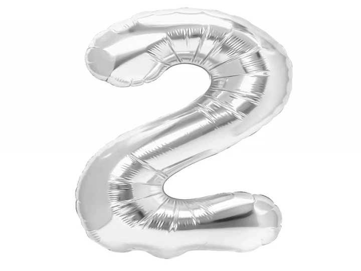 Imaginea produsului Balon argintiu folie cifra 2 - 35cm