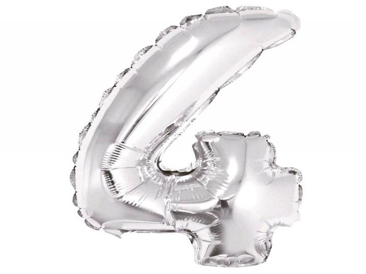Imaginea produsului Balon argintiu folie cifra 4 - 35cm