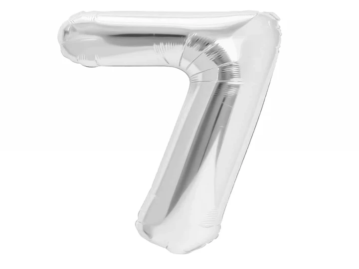 Imaginea produsului Balon argintiu folie cifra 7 - 35cm