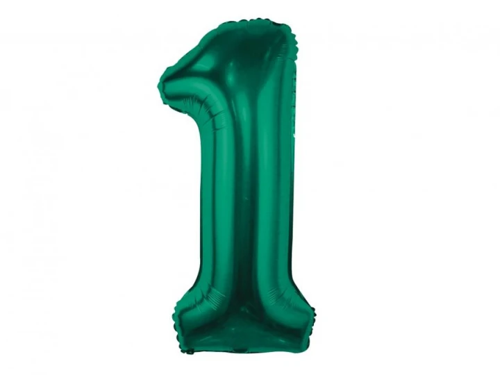 Imaginea produsului Balon folie verde smarald cifra 1 – 85cm