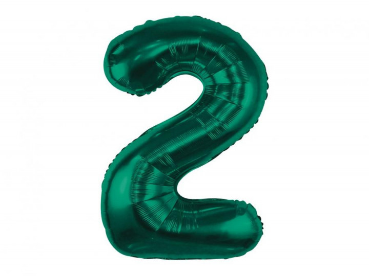Imaginea produsului Balon folie verde smarald cifra 2 – 85cm