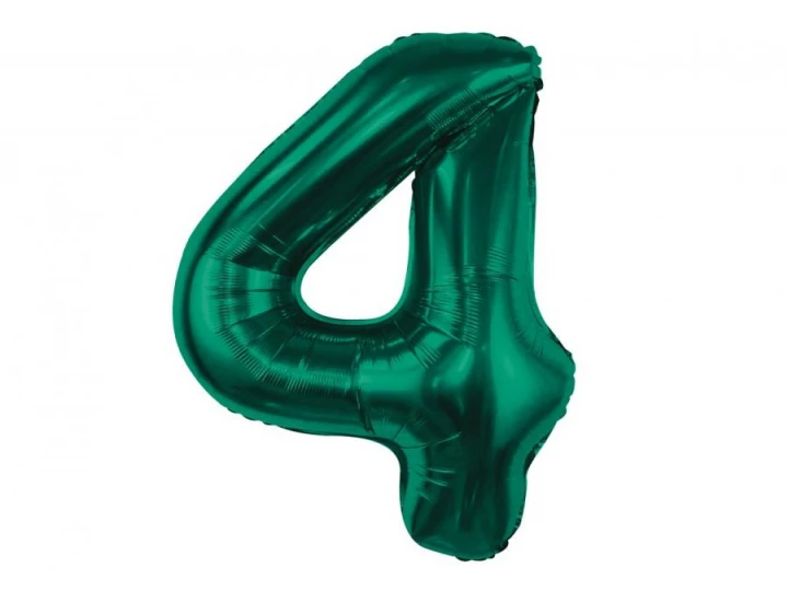 Imaginea produsului Balon folie verde smarald cifra 4 – 85cm